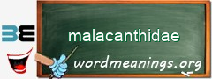 WordMeaning blackboard for malacanthidae